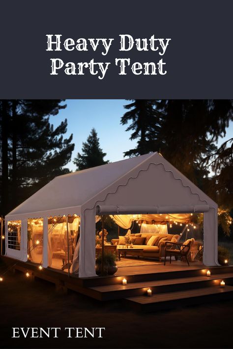 【Easy Installation】We provide a comprehensive instruction manual for a hassle-free setup, and you can even ask our customer service for an installation video if needed. Once it's all set up, our party tent is built to last and perfect for a variety of local events like weddings, parties, and birthdays. When it's not in use, you have the option to neatly pack it into the storage bag or repurpose it as a handy storage tent right here in your local area. (Storage bags are included with package) Party Tents Ideas, Party Tent Wedding, Canopy Wedding, Commercial Canopy, Diy Tent, Outdoor Gazebos, Event Tent, Patio Outdoor, Party Tent