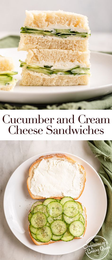 Here is how to make an easy, fresh cucumber and cream cheese sandwich. Cucumber-cream cheese sandwiches are easy to make and tasty. Often served at Afternoon Tea, this sandwich is perfect anytime. Pickle Sandwich With Cream Cheese, Cucumber And Cheese Sandwich, Cucumbers And Cream Cheese, Keto Cucumber Sandwiches, Cucumber Cheese Sandwiches, Cream Cheese And Cucumber Sandwiches, Cream Cheese Cucumber Sandwich, Cream Cheese Sandwich Ideas, Cucumber Cream Cheese Appetizers