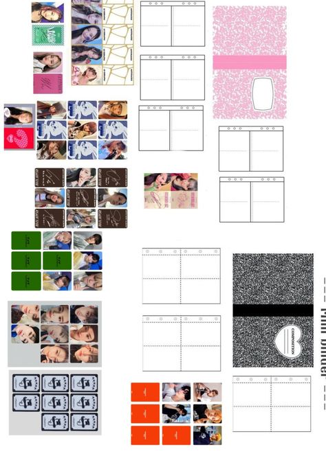 Mini Photocard Template, Mini Photocard, Photo Cards Diy, Stickers Kpop, Binder Templates, K Crafts, Kpop Diy, Paper Dolls Diy, Mini Binder