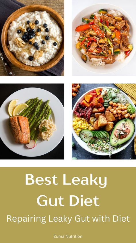 Leaky Gut Diet: Repairing Leaky Gut with Diet Diet For Leaky Gut, Repair Gut Health, Leaky Gut Grocery List, Recipes For Leaky Gut Diet, Repair Leaky Gut, Leaky Gut Meals, Leaky Gut Healing Smoothies, Gut Health Oatmeal, Food Gut Health