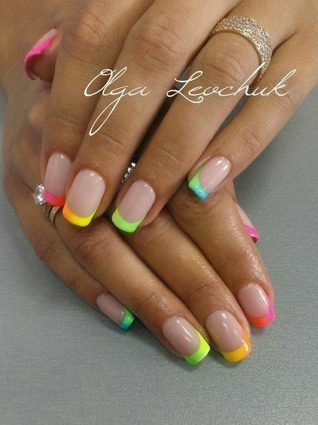 French Manicure Nails, Colorful Nail, Cute Gel Nails, Short Acrylic Nails Designs, Nail Designs Glitter, Elegant Nails, Fabulous Nails, Pretty Acrylic Nails, Fancy Nails