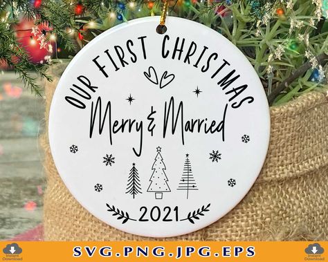 Couples Christmas Gift, Svg Christmas Ornaments, Couples Christmas, Christmas Engagement, Ornament Svg, Engagement Ornaments, Christmas Gifts For Couples, Engagement Decorations, Our First Christmas