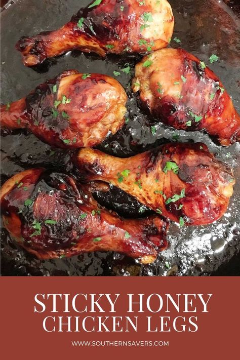 Recipe For Chicken Legs Easy, Sticky Bbq Chicken Drumsticks, Creamy Chicken Legs Recipes, Sticky Drumstick Recipes, Chicken Legs Soup Recipes, Honey Glazed Chicken Drumsticks, Chicken Leg Recipes For Dinner, Best Chicken Leg Recipe, Chicken Leg Recipes Stove Top