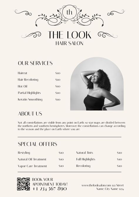 Salon Advertising Ideas Flyers, Hair Business Flyer, Hair Salon Flyer Design, Hair Salon Ads, Beauty Parlour Poster, Hair Salon Poster, Salon Advertising Ideas, Hairstylist Aesthetic, Hair Poster Design