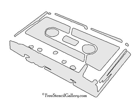 Cassette Tape Stencil School Art Activities, Music Cover Photos, Paint Stencils, Stencils Printables, Silhouette Clip Art, Free Stencils, Crafty Kids, Diy Patches, Stencil Diy