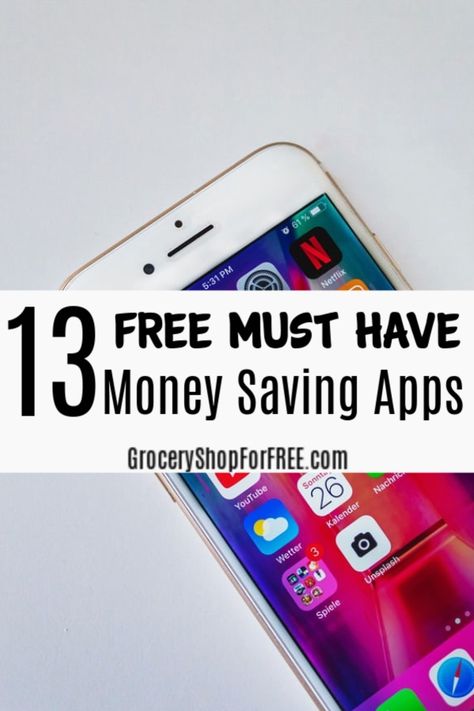 13 FREE Must Have Money Saving Apps! http://www.groceryshopforfree.com/my-top-4-favorite-money-saving-phone-apps/ #couponing #coupons #save #savingmoney #howto #savemoney #savings #coupon #shop #shopping #savingmoneyisfun Best Coupon Sites, Best Money Making Apps, Money Saving Apps, Apps That Pay You, Money Apps, Thrifty Thursday, Financial Peace, Coupon Apps, Finance Saving