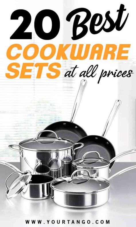 Not all cookware sets are created equal. But the best best cookware sets have everything you need, and can turn any novice into a pro. #cookware #cooking #pots Best Cooking Pots And Pans, Best Non Stick Cookware, Best Nonstick Cookware Set, Non Toxic Cookware, Best Cookware, Kitchen Pans, Enamel Cookware, Nonstick Cookware Sets, Cookware Set Stainless Steel