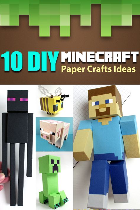 How to make Minecraft Steve, Creeper, Pig, Bee, Zombie, Enderman, Wolf, Iron Golem, Axolotl, Chest. Discover COOL Minecraft papercrafts 😀 Minecraft Cardboard Crafts Diy, Minecraft Classroom Ideas, Minecraft Papercraft Printables, Minecraft Crafts For Kids, Minecraft Paper Craft, Minecraft Classroom, Diy Minecraft Decorations, Minecraft Creatures, Minecraft Box