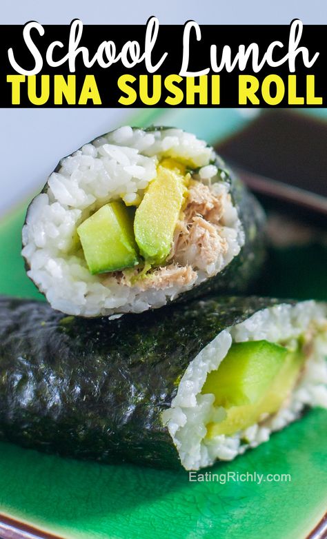 This canned tuna salad hand roll is seriously the best sushi for kids, because they can easily make and eat it themselves. #kidlunch #kidslunch #kidlunchideas #schoollunch #lunchboxes #lunchboxideas #lunchrecipes #kidfood #schoollunches #backtoschool #sushi #sushirecipes #sushiforkids #kidsushi #lunchideas Canned Tuna Salad, Hand Roll Sushi, Tuna Sushi Rolls, Sushi For Kids, Can Tuna, Tuna Sushi, Canned Tuna, Sushi Chef, Best Sushi