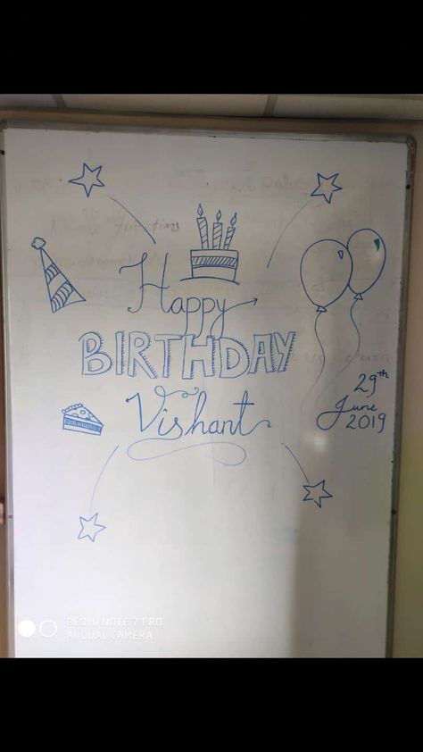 Happy Birthday Whiteboard Ideas, Birthday Whiteboard Ideas, Happy Birthday Whiteboard, Erase Board Ideas, Dry Erase Board Ideas, White Board Drawings, Birthday Drawings, Mirror Writing, Whiteboard Messages