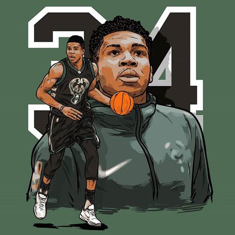 Giannis Antetokounmpo Art, Giannis Antetokounmpo Wallpaper, Mvp Basketball, Basketball Drawings, Bucks Basketball, Cool Basketball Wallpapers, Nba Funny, Nba Artwork, Nba Basketball Teams