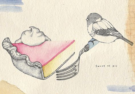 Vicky Illustration, Kate Wilson, Dessert Pies, Pies Art, Bird Illustrations, Pie Bird, Woodland Critters, Illustration Ideas, Little Doodles