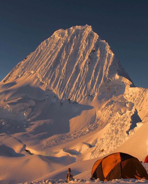 Explore Mountain on Instagram: “Alpamayo or Shuyturaju is one of the most conspicuous peaks in the Cordillera Blanca of the Peruvian Andes. Alpamayo Creek originates…” Ice Magic, Winter View, Mountain Snow, Hiking Nature, Andes Mountains, Snow Mountain, Bucket List Destinations, Mountain Hiking, Wide World