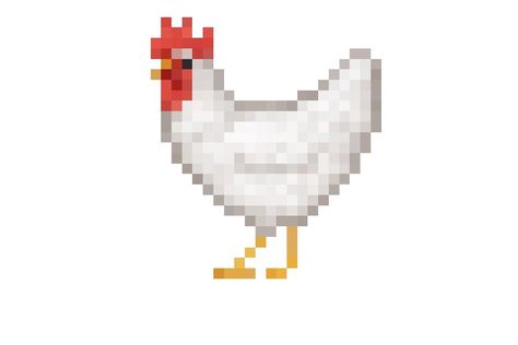 Chicken Minecraft Chicken Pixel Art, Pixel Chicken, Chicken Pixel Art, Weaving Rug, Bead Loom Designs, Pixel Design, Needlepoint Tapestry, Pixel Art Games, Chicken Art