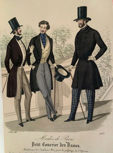 Victorian Mens Fashion, 19th Century Aesthetic, 1840s Fashion, Rococo Era, Edwardian Gowns, 1830s Fashion, Antique Fashion, 19th Century Fashion, Mens Attire