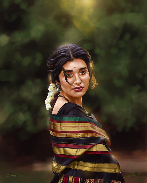 MEENAKSHI | Digital Painting on Behance Oommen Chandy, Apollo Statue, Reference Art, Face Images, Illustration Digital, Digital Art Girl, Character Portraits, Art Book, Art Digital