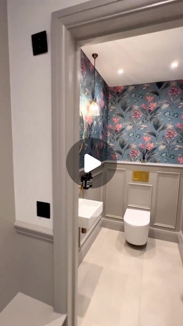 LUSSO on Instagram: "By adding contrasting colour to a small space, @hollies_housetohome’s downstairs toilet appears bigger and adds brightness to the room. 

Styling wall hung fixtures, including Lusso’s Carrara Marble Via Basin and Senza Rimless Toilet, adds a visual illusion of more space. 

Shop online at Lusso.com 

#Lusso #smallbathroom #downstairstoilet #marble" Small Cloakroom Toilet, Downstairs Toilet Ideas, Tiny Toilet, Understairs Toilet, Rimless Toilet, Small Downstairs Toilet, Cloakroom Toilet, Room Styling, Visual Illusion