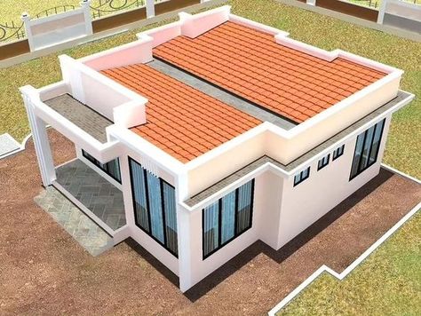 +255786156305 3 BEDROOMS HOUSE DESIGN - 2 Master Bedrooms - 1 Single Bedroom - Public toilet - Kitchen - Kitchen store - Dining… | Instagram 3 Bedroom Flat House Design, Different Roof Styles, Two Bedroom House Plans, 3 Bedroom House Plans, Flat House Design, Flat Roof House Designs, Hotel Room Design Plan, Bathroom Drawing, Flat Roof Design