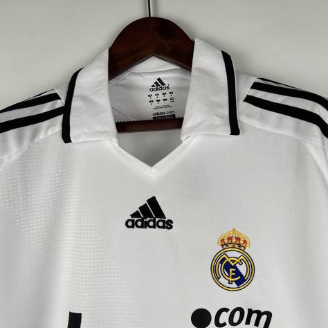 Retro shirt 2008-09 Real Madrid home soccer jersey Check more at https://www.alibebesports.com/product/retro-shirt-2008-09-real-madrid-home-soccer-jersey/ Retro Shirts, Soccer Jersey, Real Madrid, Madrid, Soccer, Adidas, Sports, Football