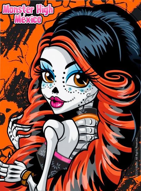 Monster High, Skeleton, Makeup, Red, Hair, Make Up