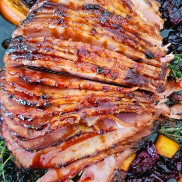 Christmas Gammon Recipes, Baked Gammon, Honey Glazed Gammon, Gammon Recipes, How To Make Ham, Cherry Glaze, Chopped Pineapple, Ham Recipe, Seasonal Fruit