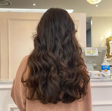 Wavy Hair Perm, Perm Curls, Brown Hair Inspo, Hair Inspiration Long, Long To Short Hair, Birthday Hair, Waves Curls, Permed Hairstyles, Hair Inspo Color