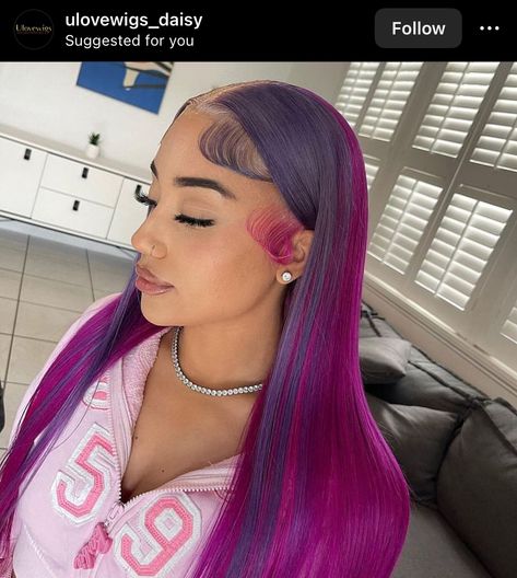 Ombre Purple, Frontal Wig Hairstyles, Dyed Hair Inspiration, Pretty Hair Color, Dope Hairstyles, Front Lace Wigs Human Hair, Brazilian Human Hair, Straight Human Hair, Braids For Black Hair