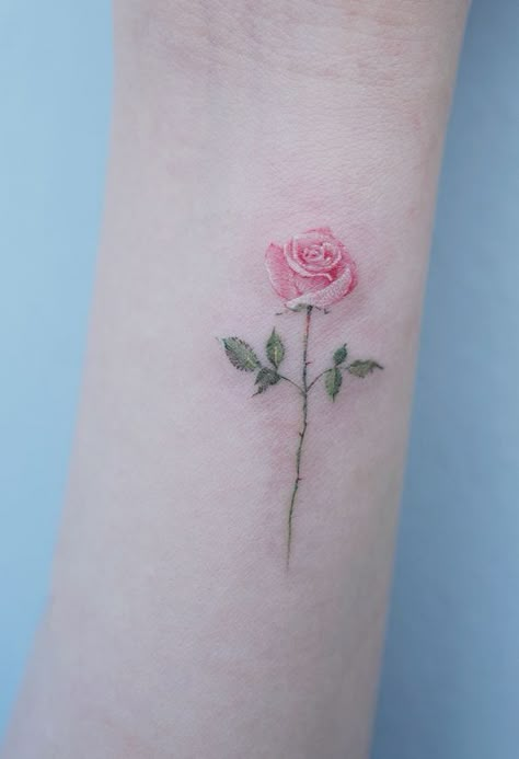 Rose Petal Tattoo, Minimalist Rose Tattoo, Pink Rose Tattoo, Clavicle Tattoo, Watercolor Rose Tattoos, Pink Rose Tattoos, Tier Tattoo, Small Rose Tattoo, Pink Tattoo