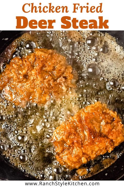 Chicken Fried Venison, Country Fried Deer Steak, Country Fried Venison Steak, Chicken Fried Venison Steak, Chicken Fried Backstrap, Fried Deer Meat Recipes, Chicken Fried Deer Steak, Fried Deer Steak Recipes, Deer Tenderloin Recipes Skillet