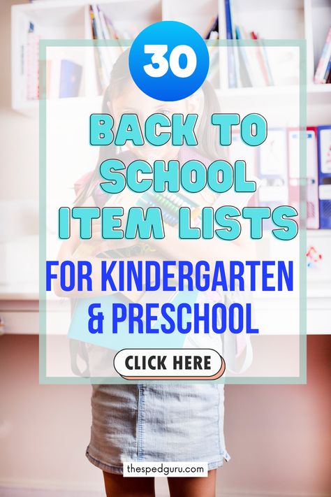 back to school items for kindergarten Kindergarten School Supply List, Kindergarten School Supplies, Ready For Preschool, School Supply List, Back To School List, Organizational Hacks, Study Strategies, School List, School Supplies List