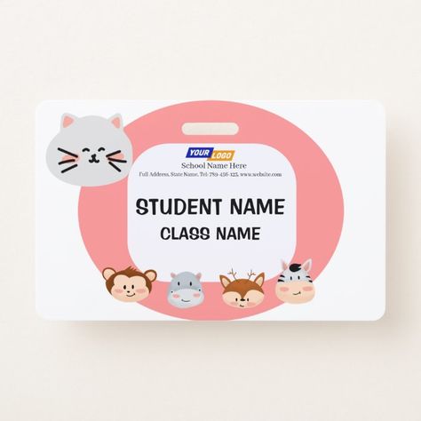 Cute Animal Design, Id Badge, Name Tags, Name Tag, Animal Design, Kid Names, Free Design, Tool Design, Cute Animals