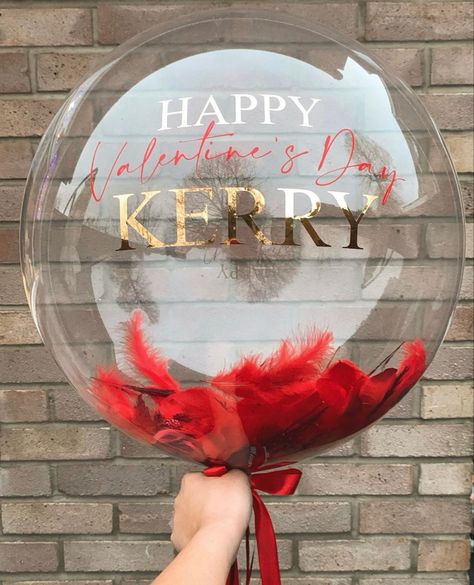 Valentines Bobo Balloon Ideas, Valentines Balloons Decorations, Valentines Balloons Bouquet, Bobo Balloons, Bobo Balloon, Celebration Balloons, Valentines Balloons, Valentine's Day Gift Baskets, Clear Balloons