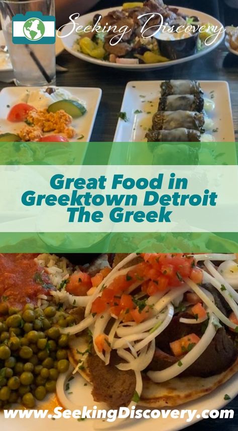 Great Food in Greektown Detroit | The Greek - SeekingDiscovery Looking to explore Detroit Greektown look no further than The Greek. Check out the post on www.seekingdiscovery.com #Detroit #Michigan #GreekFood Greektown Detroit, Mexicantown Detroit, Spirit Of Detroit, Detroit Food, Chic Peas, Greek Rice, Detroit Restaurants, Greek Town, Detroit Motor City