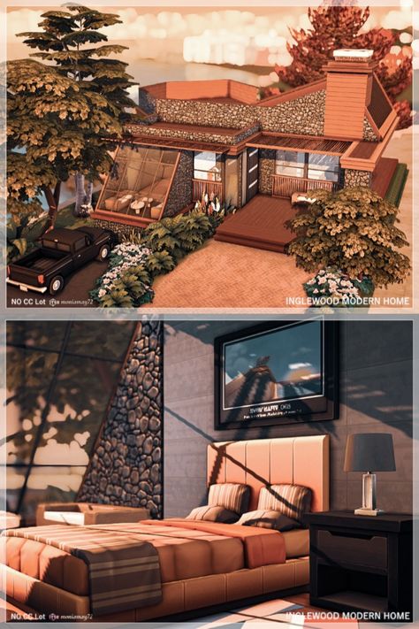 The Sims 4 San Sequoia Growing Together House for small family. No CC Lot. Hey everyone ♥ I have built in The Sim 4 nocc Family Home without cc objects, 2 bedrooms and 1 bathroom. https://www.thesimsresource.com/downloads/1659237 www.thesimsresource.com - @thesimsresource @Moniamay72 #TS4 #ts4lots #tsr #TheSims #sims4 #thesims4 #Moniamay72 #thesims4lots #traditional #nocc #growingtogether #TheSimsResource Lots For Sims 4, Sims 4 Modern Small House, Unfurnished Sims 4 House, Sims 4 Modern House No Cc, Small Family Home Sims 4, Sims 4 San Sequoia House, San Sequoia Sims 4, Sims 4 Rental Lots, Sims 4 Family House Cc