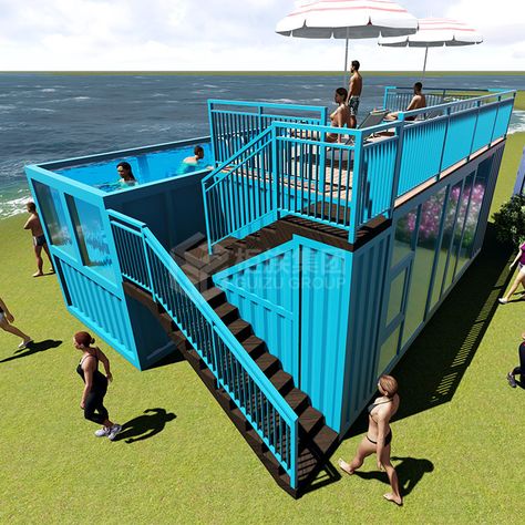 Swimming Pool Container, Storage Container Pool, Container Pool Ideas, House Design Pool, House Design With Pool, Swimming Pool Luxury, Container Swimming Pool, Container Pools, Shipping Container Swimming Pool