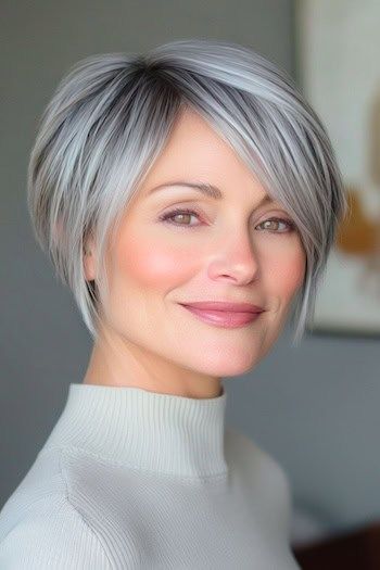 Save this pin for the best short low-maintenance hairstyles for older women. This pixie bob hybrid is your shortcut to a modern, low-maintenance style. The tapered back keeps the cut neat and lightweight. Bob With Shaved Back, Short Tapered Bob, Tapered Bob Haircut Short, Tapered Bob Haircut, Very Short Bob Hairstyles, Tapered Bob, Very Short Bob, Shoulder Length Curls, Pixie Bob Hairstyles