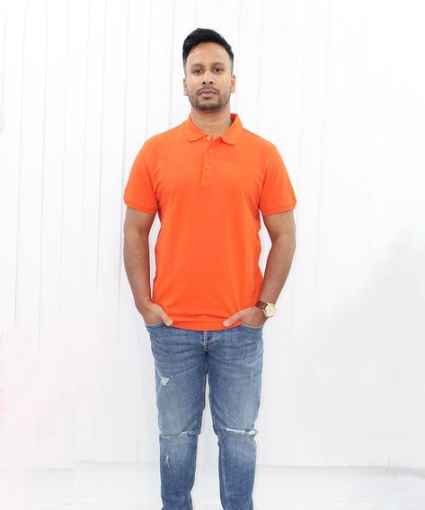 At nazonbrand.com, you can choose from a variety of Men's T-shirts in diverse styles.#Men's,#T-Shirt,#Collection 👗 Color: Outrageous Orange. 🙋‍♀️ Available Size: Medium. 🛒 Shipping: Available in the USA. ✅Click to Buy Link is in the comment section. Polo Shirt Outfits, Half Sleeve, Shirt Outfit, Half Sleeves, White Undershirt, Men's T Shirt, Polo Shirt, Size Medium, T Shirts