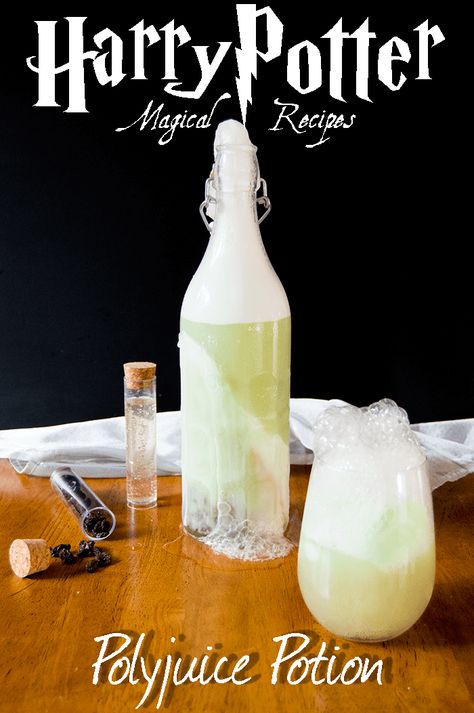 Poly Juice Potion Recipe, Poly Juice Potion, Harry Potter Potions Recipes, Crown Vanilla, Harry Potter Recipes, Potion Recipes, Lime Sherbert, Halloween Juice, Potions Recipes