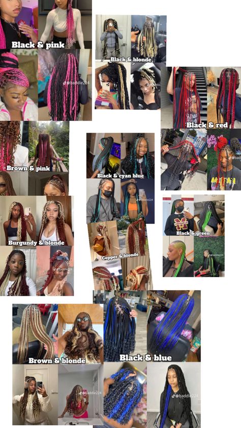 Cute Hair Colors, Color Combo, Color Combos, Hair Inspo, Cute Hairstyles, Braided Hairstyles, That Look, Braids, Hair Color