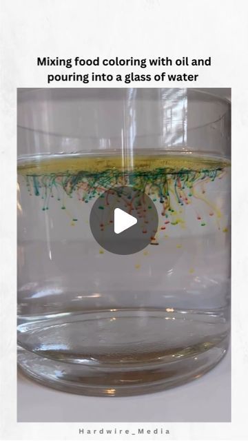 Best Kids Activities on Instagram: "Simple Science Experiment: Oil, Water, and Food Coloring. 👩‍🔬🧪 Oil and water do not mix. Oil is less dense than water and floats on top of the water. Food coloring is water-based so it mixes with the water. ( cc @hardwire_media )
⠀
When you add the food coloring to the oil it will not mix. Once you add the oil to the water, the food colored droplets start to drop down since they are heavier than the oil. ⠀
⠀
Once they drop into the water they start to dissolve and look like tiny explosions (or fireworks).⠀
⠀
⠀
>>>> SHARE this idea! 👉👉👉👉👉👉 ✨⠀
⠀
⠀
⁣#letskeepkidsbusy⠀⠀⠀⠀
⠀⠀⠀⠀
⠀⠀⠀⠀
⠀⠀⠀⠀
⠀⠀⠀⠀
⁣➡️ Like ❤️, Share 👥, and Save this post for later! 👉⁣⠀⠀⠀⠀
⠀⠀⠀⠀
⁣⁣🌺If you have a child's heart, you will also have their mind. 🌺⠀⠀⠀⠀
⁣⠀⠀⠀⠀

⠀
⠀
⠀
⠀
⠀
#scien Amazing Science Experiments, Babysitting Activities, Water Experiments, Diy Science Experiments, Keep Kids Busy, Simple Science, Oil And Water, Easy Science Experiments, Diy Science