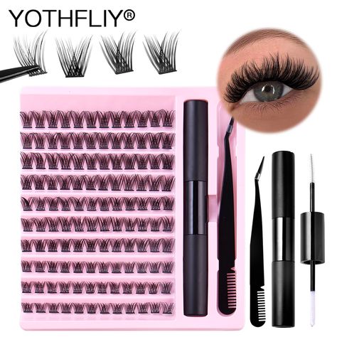 120 Clusters Fluffy Dramatic Thick Volume Eyelashes Natural Lashes Fake Lashes Pack Eyelashes Individual Lashes Russia C Curl - AliExpress 66 Eyelashes Individual, Lashes Pack, Volume Eyelashes, Things I Need To Buy, Eyelashes Makeup, C Curl, Eyelashes Natural, Individual Lashes, Fake Lashes