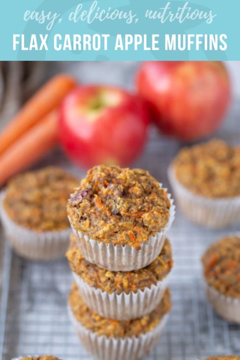 Carrot Apple Muffins, Apple Carrot Muffins, Apple Muffins Healthy, Apple Muffin, Flax Muffins, Apple Muffin Recipes, Muffins Healthy, Super Healthy Kids, Streusel Muffins