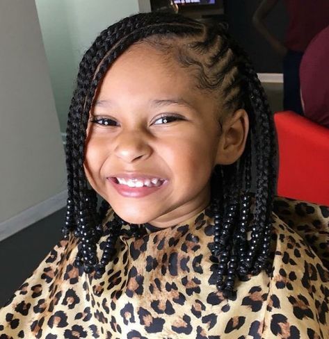 Twisted With Beads Natural Hairstyle Black Kids Short Hair Hairstyles Braids For Kids, Bob Hairstyles Braids, Kids Box Braids, Kid Braid Styles, Short Box Braids, To Try, Marley Twists, Kids' Braids, Athletic Hairstyles