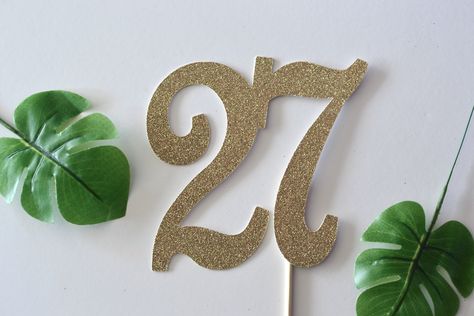 27 Cake, Graduation Cake Designs, Birthday 27, Golden Birthday Cakes, Happy 27th Birthday, 27th Anniversary, Oh Baby Cake Topper, Gender Reveal Cake Topper, Baby Cake Topper