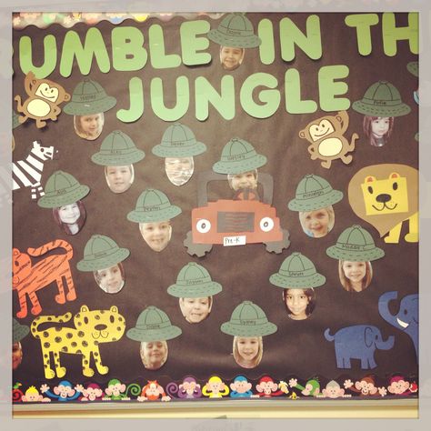 Rumble in the jungle. Safari Bulletin Board Ideas Preschool, Wild About Learning Theme, Animal Bulletin Board Ideas, Jungle Classroom Door, Jungle Bulletin Boards, Jungle Theme Classroom Decorations, Safari Theme Classroom, Jungle Theme Rooms, Safari Classroom