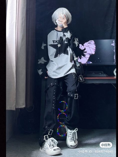 Harajuku Male, Kawaii Outfit Ideas, Pastel Goth Outfits, Estilo Harajuku, Short Grunge Hair, Techwear Outfits, Techwear Fashion, Harajuku Men, Alt Outfits