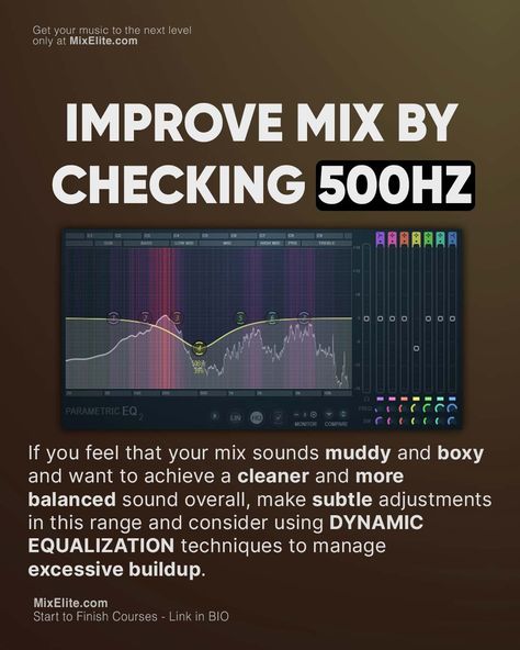 Free Mixing Crash Course 👉 MixElite.com/free-course ⁠ Today you are getting to know a little tip to treat your mixes.⁠ ⁠  #MixElite #studiosetup#tutorial#trapmusic #harmony#flstudiotips#flstudio#flstudio20#flstudiogang#housemusic#trap#hiphop#producing#beats#sounddesign#studio#studiosession#musicproduction#producingmusic#production #deephouse#mastering Music Basics, Music Engineers, Audio Mastering, Sound Engineering, Audio Engineering, Music Mixing, Music Tutorials, Fl Studio, Music Help