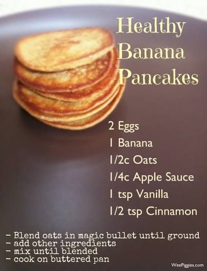 Banana pancakes... Seems better for a low carb approach with no flour. 21 Day Fix Breakfast, 21 Day Fix Meals, Pancakes Healthy, Banana Healthy, Banana Pancakes, 21 Day Fix, Ww Recipes, Clean Eating Recipes, Baby Food Recipes