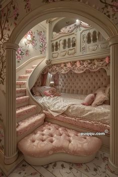 Pink And Green Bedroom Aesthetic Vintage, Princess Bedroom Aesthetic, Fairycore Room, Princess Bedrooms, Zimmer Diy, Fairy Bedroom, Royal Bedroom, Dream Bedroom Inspiration, Princess Bedroom