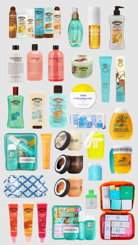 Summer skincare #summer #skincare #selfcare #preppy Beachy Skin Care, Summer Shower Products, Summer Wishlist Products, Sephora Summer Must Haves, Coconut Girl Skincare, Summer Must Haves Products, Summer Needs Products, Coconut Girl Essentials, Beachy Products